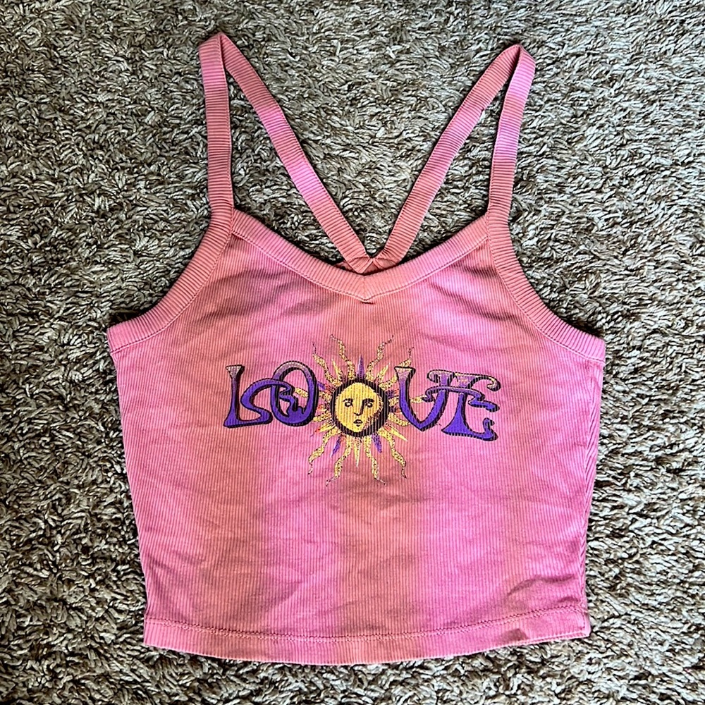 Pink Hippie Top Love with Sun